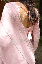 Aura pink Hand-embroidered blouse